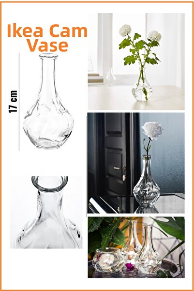 IKEA مزهرية زجاجية مزخرفة من فيليجستارك، 17 سم