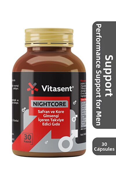VİTASENT مكمل نايتكور الخاص للرجال 30 كبسولة - الزعفران، الجينسنغ الكوري، إل-...