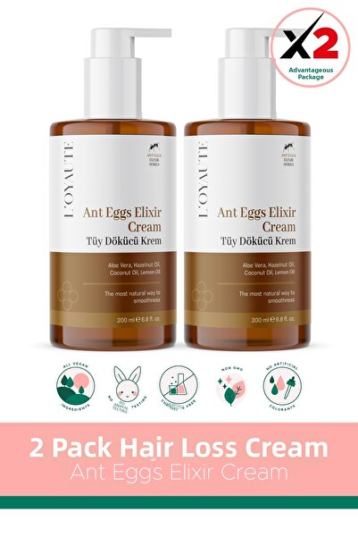 LOYAUTE Ant egg hair removal cream ant eggs elixir cream 200 ml set of 2