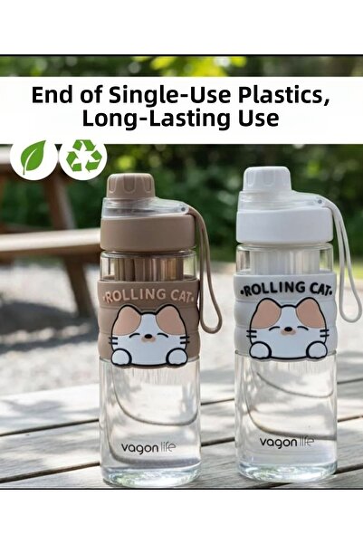 senacacollection قارورة مياه مريحة من Vagonlife سعة 600 مل (بدون شفاطة) بغطاء...