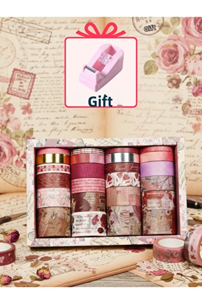 Dörtel Tedarik 24-Piece Gilded Patterned Paper Tape Mini Adhesive Tape Roll C...