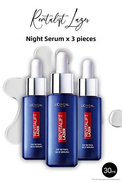 L'Oreal Paris لوريال باريس ريفيتاليفت ليزر ريتينول نقي سيروم ليلي 30 مل × 3 قطع