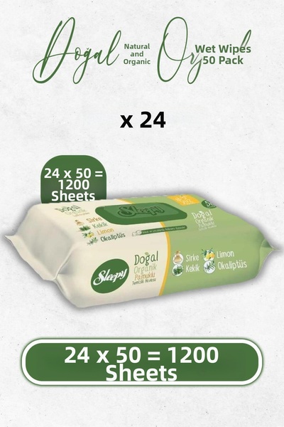 Sleepy Natural and Organic Wet Wipes 50 X 4 Pieces (200 Sheets) 4 Pieces Are ...