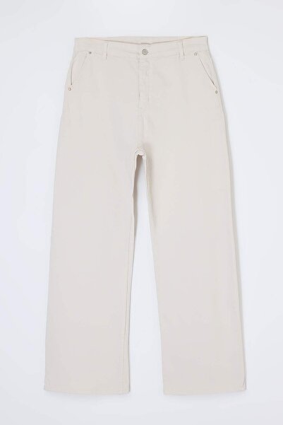 Trendyol Curve Εκρού Τζιν Ψηλόμεσο Κανονικό Μήκος Άνετο/Μεσαίας Ελαστικότητας...