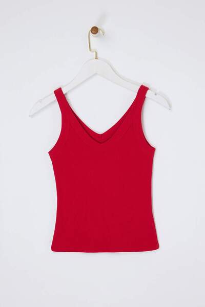 Trendyol Collection Red Knitted Tank Top Twoss26Al00027