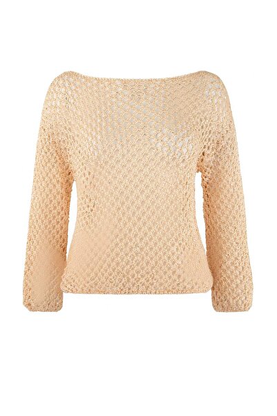 Trendyol Collection Goldfarbener, mit Pailletten besetzter, durchbrochener St...