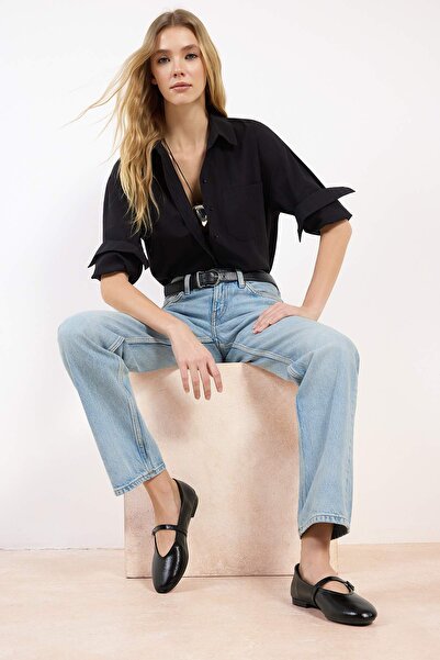 TRENDYOL SHOES Schwarze Mary Jane Damen-Ballerinas TAKSS26BE00017