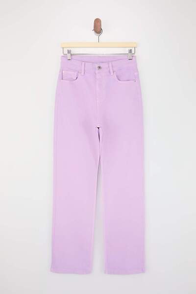 Trendyol Collection Lila High Waist Straight Jeans Twoss26Je00241