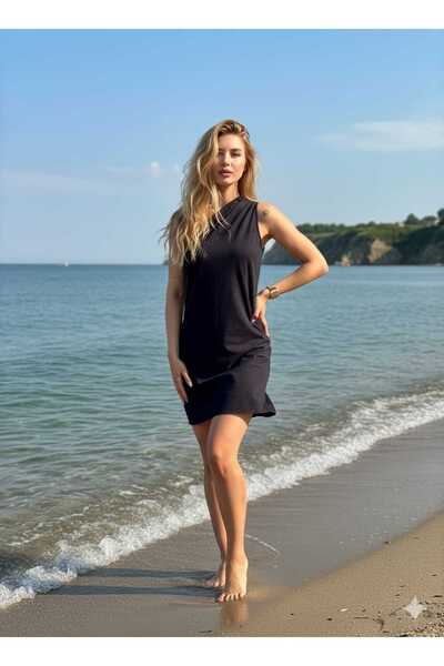 trendhazan A KALİTE TEK OMUZ AYROBİN KUMAŞ MİNİ ELBİSE