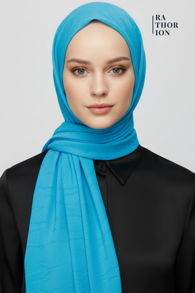 rathorion وشاح من الخيزران باللون الفيروزي