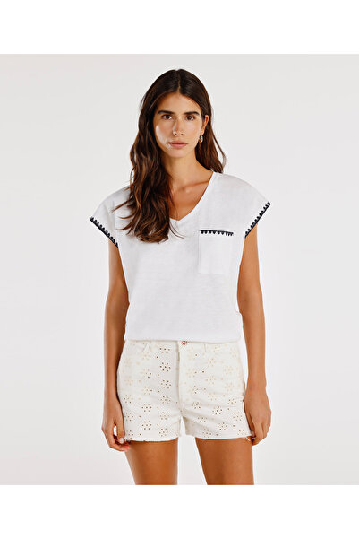 Yargıcı التطريز مفصلة الدينيم السراويل