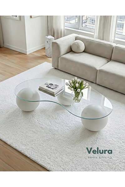 Velura Home & Living Modern Orta Sehpa & Küre Sehpa & Bohem Top Sehpa & Cam S...