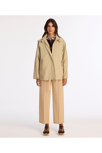 Yargıcı Loose Hooded Collar Long Sleeve Raincoat