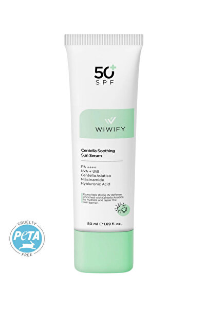 WIWIFY Yatıştırıcı Onarıcı Yüksek Korumalı Centella Soothing Sun Serum Spf 50...