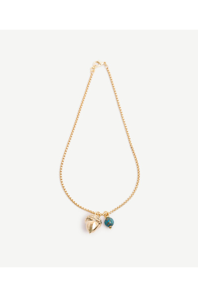 Yargıcı Turquoise and Charm Detailed Necklace