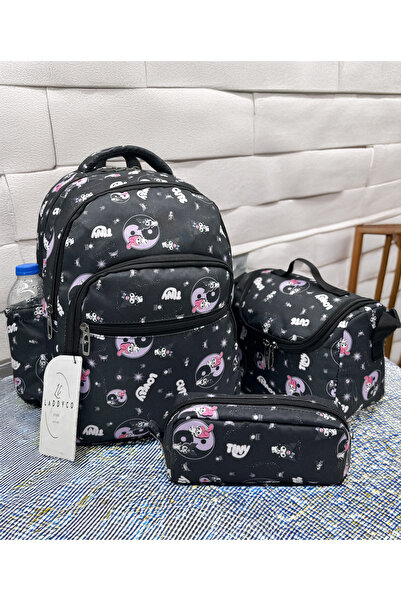 Bevitton حقيبة مدرسية أساسية لجراحة العظام - طباعة شخصية، طقم بناتي أسود مكون...