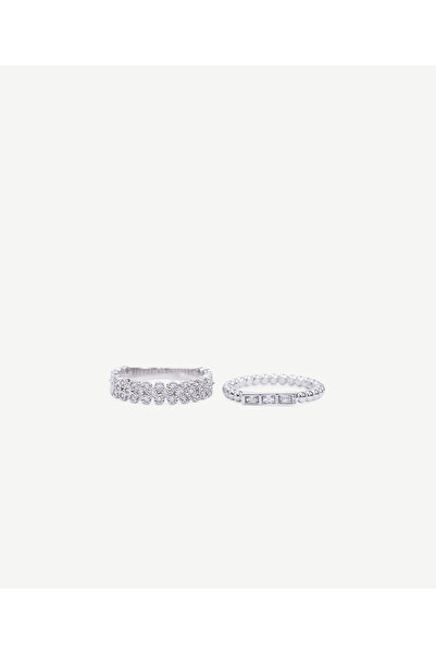 Yargıcı Cam Taş Detaylı Yüzük Seti