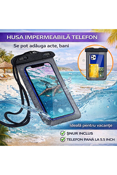 SMARTECH Husă de telefon impermeabilă pentru piscină, înot, plajă, până la 5,...