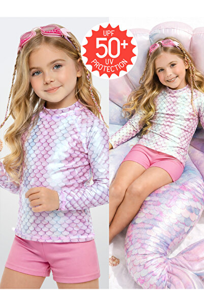 Denokids Μαγιό για κορίτσια με προστασία UV T-shirt UVP+50 Factor Protection ...