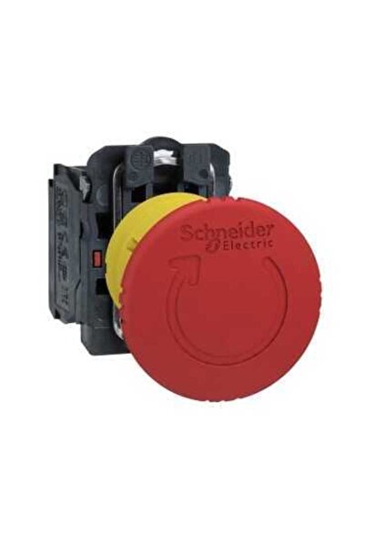 Schneider Electric Xb5as8442 زر إيقاف الطوارئ باللون الأحمر Ø40 Ø22، قفل الدو...