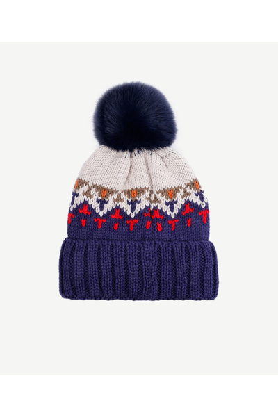 Yargıcı Fleece-Lined Knitted Patterned Beanie