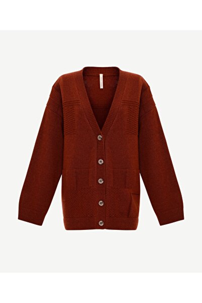 Yargıcı Geniş V Yaka Uzun Kol Hırka