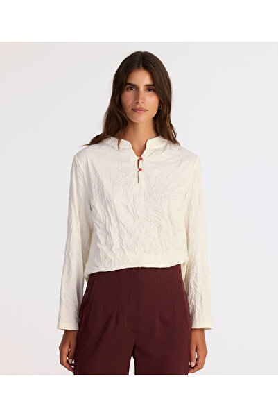 Yargıcı Regular Judge Collar Long Sleeve Blouse