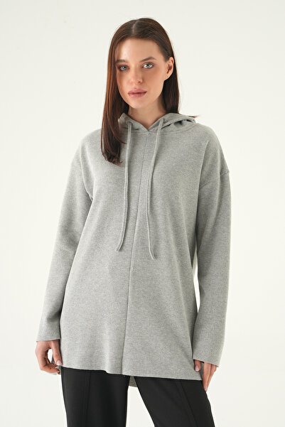 Rays 3087A Hooded Long Sleeve Tunic Gray