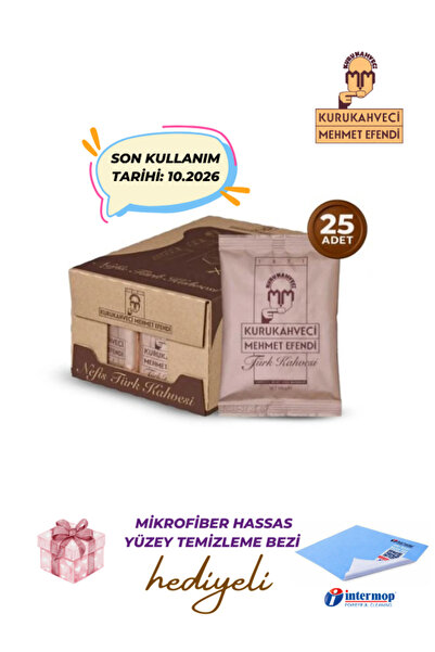 Mehmet Efendi Kurukahveci Turkish Coffee 100 Gr 25-Pack and Intermop Sensitiv...