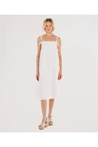 Yargıcı Boncuk Işleme Detaylı Askılı Elbise