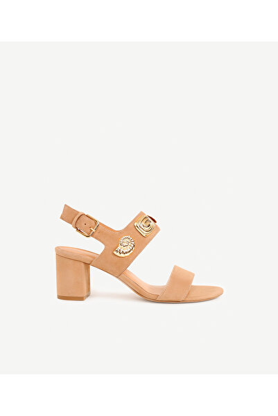 Yargıcı Leather Heeled Shoes with Double Strap Accessory Detail