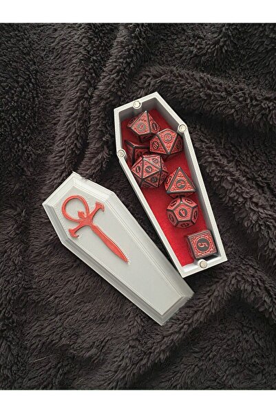Genel Markalar Coffin Dice Box (Vampire-Kırmızı) Zar Kutusu (Zarlar Ölçü Göst...