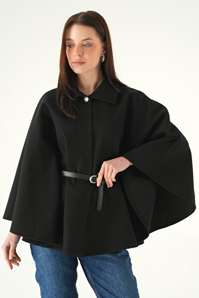 Rays 3079 Belt Detail Poncho Black