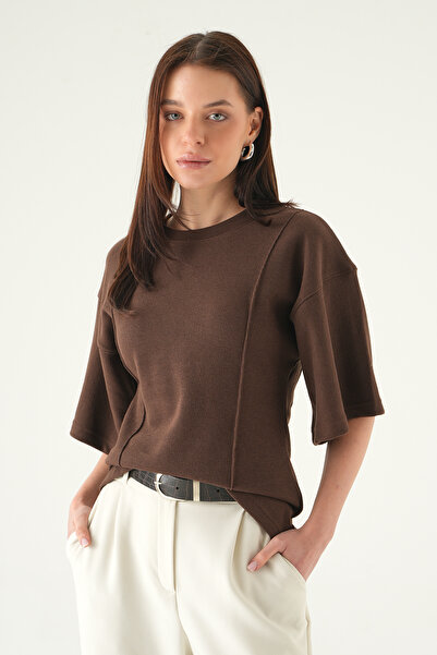 Rays 3104A Μπλουζάκι με λεπτομέρειες μπροστά Καφέ