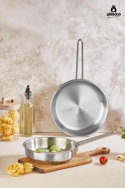 Amboss Set de tigăi din oțel inoxidabil, compatibile cu inducția, fără capac,...