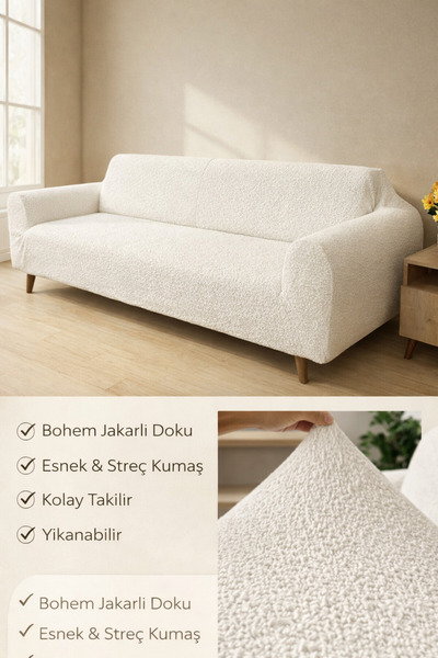 riselerhome Yumuşacık Yıkanabilir Tüy Leke Tutmayan 3 Kişilik Lastikli Bohem ...