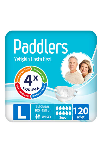 Paddlers شريط للمرضى البالغين - صندوق كبير مقاس 30 × 4 (120 قطعة)