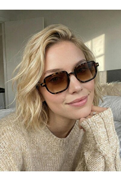 VEGA EYEWEAR Lodin Leopar Çerçeveli Kahverengi Degrade Camlı Güneş Gözlüğü Kö...