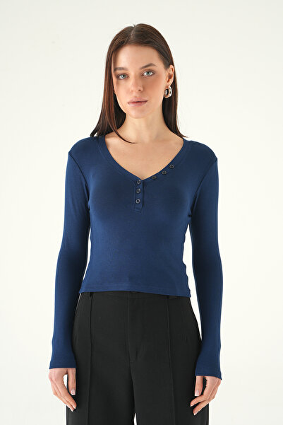 Rays 8299A V-Neck Buttoned Badi Laci