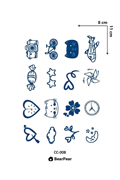 BP Tattoo 1 Ay Kalıcı Tattoo Karışık Figürlü Minimal Geçici Dövme