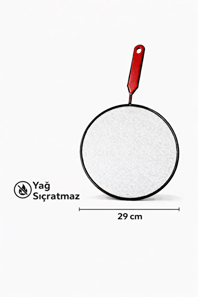 Nobrand 29 cm Yağ Sıçratmaz Tel Kapak Paslanmaz Çelik Tava Üstü Kızartma Aparatı