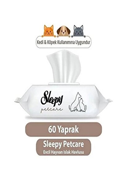 Sleepy Petcare Evcil Hayvan Islak Havlusu 60 Yaprak x2 Adet