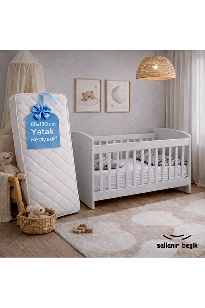 Bygolden Yatak Hediyeli Sallanır Derin Bebek Beşiği Yükseklik ayarlı