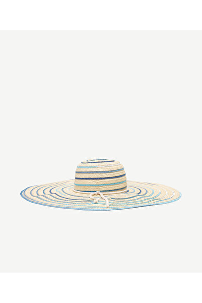 Yargıcı Çizgili Hasır Şapka