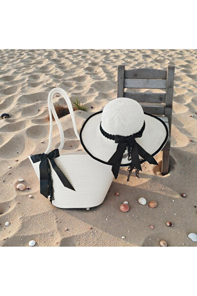 bayram taşcıoğlu home desing Hat and Bag Double Set. Daily Vacation Beach Bag...