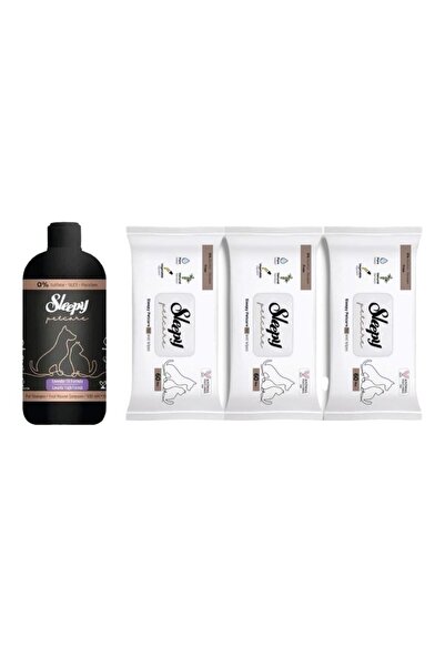 Sleepy Petcare Evcil Hayvan Islak Havlusu 60 Yaprak x3 + Petcare 500 ml Sampuan