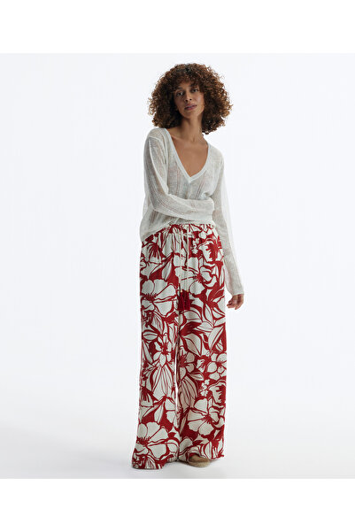 Yargıcı Kordon Detaylı Bol Kesim Beli Lastikli Pantolon