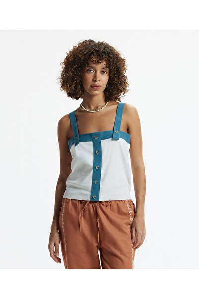 Yargıcı Askılı Triko Blüz