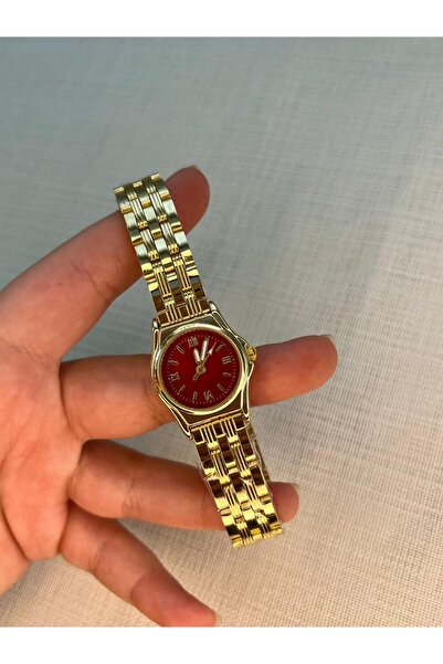 D&Z ACCESSORİES Bordo Kadranlı Vintage Görünümlü Yuvarlak Saat | Minimalist Ş...