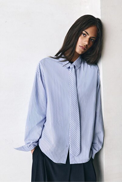 Pull & Bear Kravatlı poplin gömlek